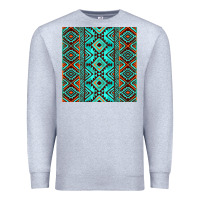 Heather Grey Aztec Turquoise Pattern Premium Sweatshirt - CowCowDesign