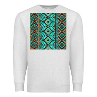 Oatmeal Heather Aztec Turquoise Pattern Premium Sweatshirt - CowCowDesign