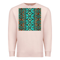 Pale Pink Aztec Turquoise Pattern Premium Sweatshirt - CowCowDesign