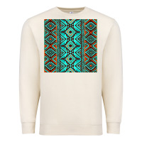 Sandshell Aztec Turquoise Pattern Premium Sweatshirt - CowCowDesign