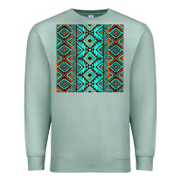 Seafoam Aztec Turquoise Pattern Premium Sweatshirt - CowCowDesign