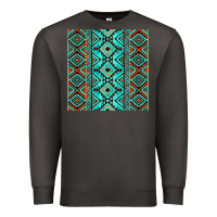 Smoke Aztec Turquoise Pattern Premium Sweatshirt - CowCowDesign