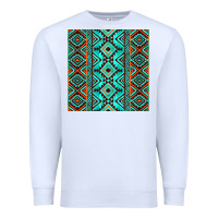 White Aztec Turquoise Pattern Premium Sweatshirt - CowCowDesign