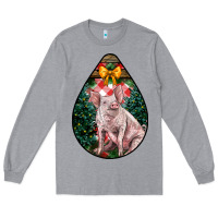Heather Grey christmas pig Long Sleeve Tee - LillyAllenDesigns