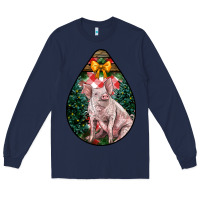 Navy christmas pig Long Sleeve Tee - LillyAllenDesigns
