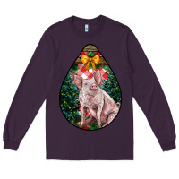 Plum christmas pig Long Sleeve Tee - LillyAllenDesigns