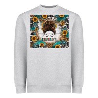 Heather Grey mom life messy bun western Heavyweight Sweatshirt - Jasminsmagicworld