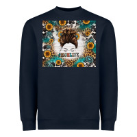 Navy mom life messy bun western Heavyweight Sweatshirt - Jasminsmagicworld