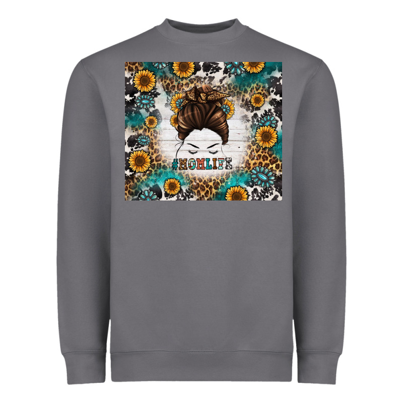 Mom Life Messy Bun Western Heavyweight Sweatshirt by Jasminsmagicworld | Teevron