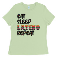 Matcha eat sleep latino repeat Ladies Tee - BundleAndBundleShop