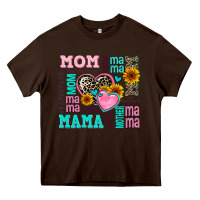 Chocolate Brown mom mama mommy with hearts Heavy Core Tee - AdoDesignShop