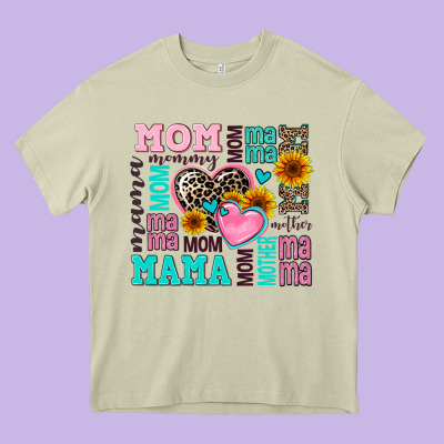 Mom Mama Mommy With Hearts Heavy Core Tee Designed By Adodesignshop