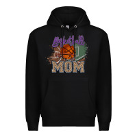 Black Basketball Mom Premium Hoodie - HowdyJamesFarm
