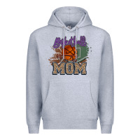 Heather Grey Basketball Mom Premium Hoodie - HowdyJamesFarm