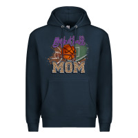 Navy Basketball Mom Premium Hoodie - HowdyJamesFarm