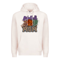 Pale Pink Basketball Mom Premium Hoodie - HowdyJamesFarm
