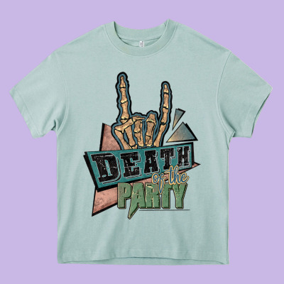 Death Of The Party White Heavy Core Tee Designed By Jahusdesignshop
