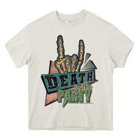 Cream death of the party white Heavy Core Tee - JahusDesignShop