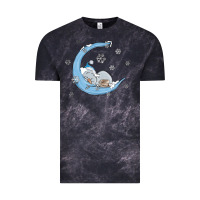 Cloud Black snowman and moon Vintage Tee - MaliasSmallBusiness