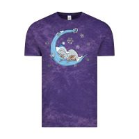Cloud Purple snowman and moon Vintage Tee - MaliasSmallBusiness