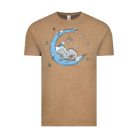 Vintage Coffee snowman and moon Vintage Tee - MaliasSmallBusiness
