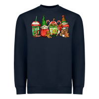 Navy christmas gnomes coffee Heavyweight Sweatshirt - Jasminsmagicworld