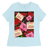 Baby Blue love letters with roses  air Ladies Tee - AdoDesignShop