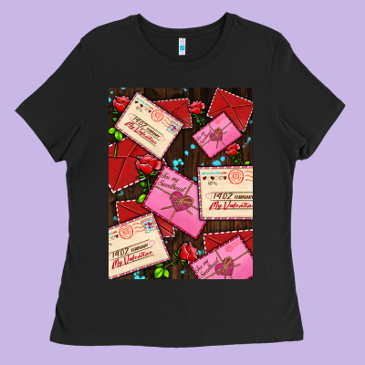 Love Letters With Roses  Air Ladies Tee Designed By Adodesignshop