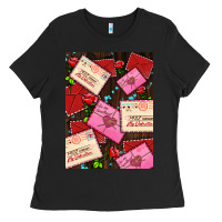 Black love letters with roses  air Ladies Tee - AdoDesignShop