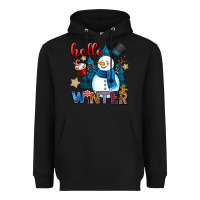 Black hello winter Heavyweight Hoodie - OliviaCreatesArt