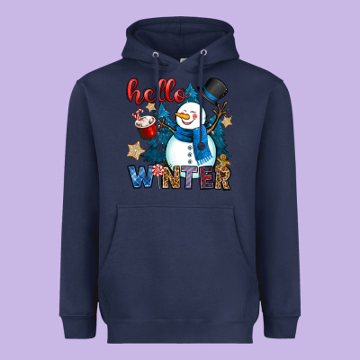Hello Winter Heavyweight Hoodie Designed By Oliviacreatesart
