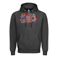 Charcoal Heather America Zipper Hoodie - HowdyJamesFarm