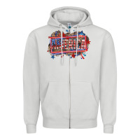 Dove Grey America Zipper Hoodie - HowdyJamesFarm