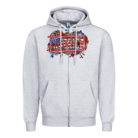 Heather Grey America Zipper Hoodie - HowdyJamesFarm
