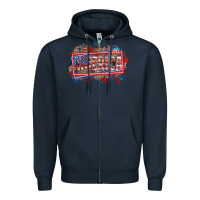 Navy America Zipper Hoodie - HowdyJamesFarm
