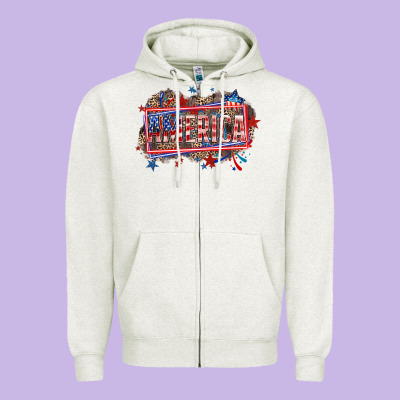 America Zipper Hoodie Designed By Howdyjamesfarm