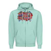 Seafoam America Zipper Hoodie - HowdyJamesFarm