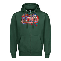 Sports Green America Zipper Hoodie - HowdyJamesFarm