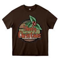 Chocolate Brown Merry Christmas Heavy Core Tee - JahusDesignShop