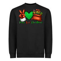 Black peace love Christmas Santa Claus hand Heavyweight Sweatshirt - Jasminsmagicworld