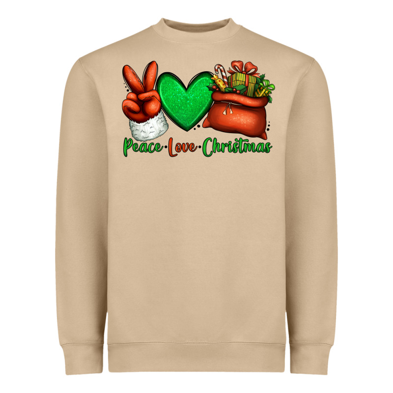 Peace Love Christmas Santa Claus Hand Heavyweight Sweatshirt by Jasminsmagicworld | Teevron