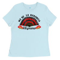 Baby Blue me de la herencia hispana hand fan Ladies Tee - BundleAndBundleShop