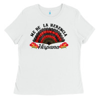 White me de la herencia hispana hand fan Ladies Tee - BundleAndBundleShop