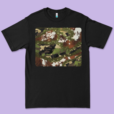 Black And Brown Cowhide Camouflage Premium Tee Designed By Barkaloodesign