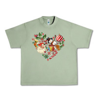 Oil Green christmas heart Urban Heavy Tee - MaliasSmallBusiness