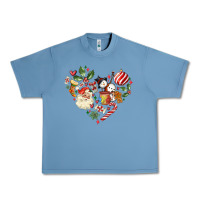 Pebble Blue christmas heart Urban Heavy Tee - MaliasSmallBusiness