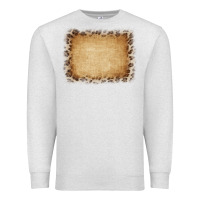 Oatmeal Heather Buralp and Leopard Premium Sweatshirt - CowCowDesign