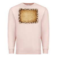Pale Pink Buralp and Leopard Premium Sweatshirt - CowCowDesign