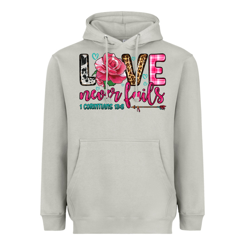 Love Never Fails Heavyweight Hoodie by OliviaCreatesArt | Teevron