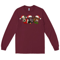 Burgundy christmas heifers Long Sleeve Tee - LillyAllenDesigns